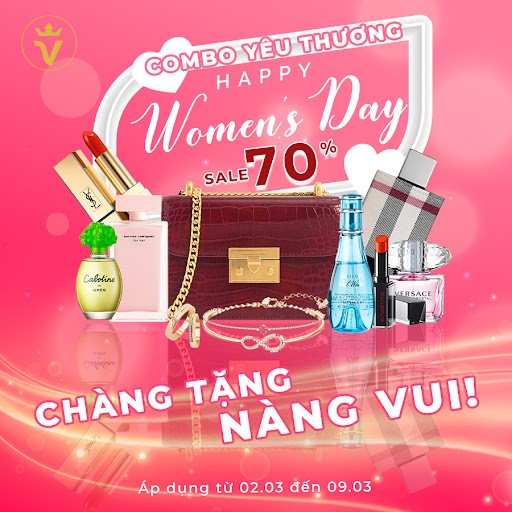 Vua Hàng Hiệu tung combo quà tặng 8/3 "cực độc": Sale đến 70%+++, miễn phí gói quà