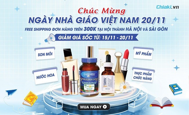 Siêu SALE: Chiaki sale up to 30% tri ân ngày Nhà Giáo Việt Nam 20/11