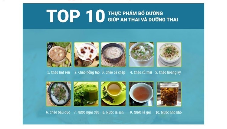 thực đơn cho bà bầu động thai