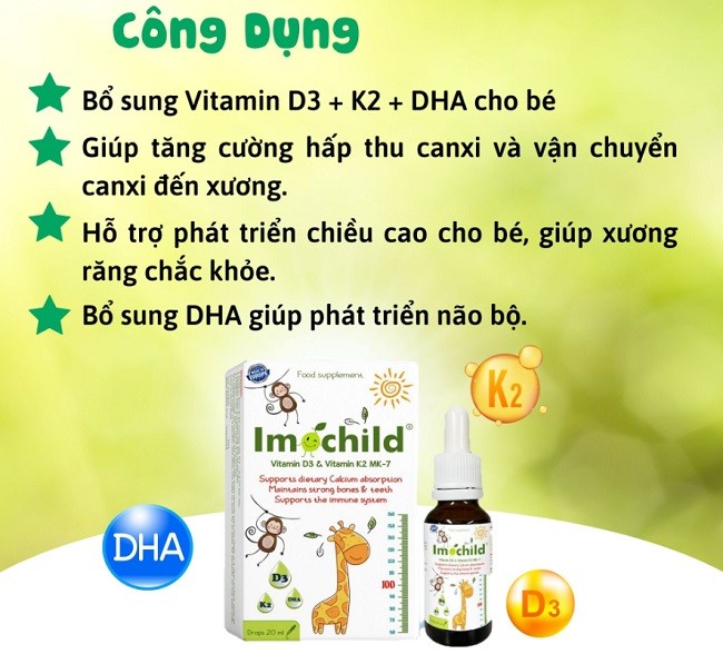 Công dụng của Imochild D3K2