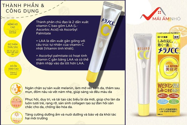 Thành phần chính trong serum Melano CC