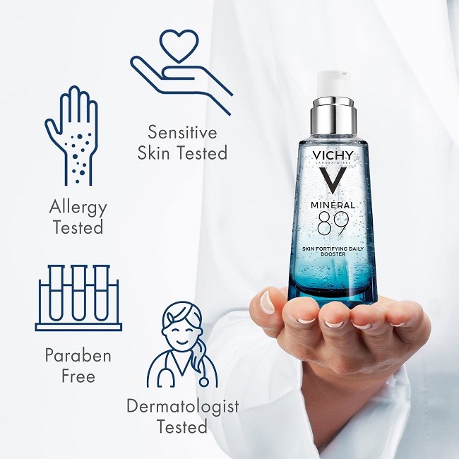 Serum dưỡng ẩm HA Vichy Mineral 89 chứa 89% nước khoáng núi lửa