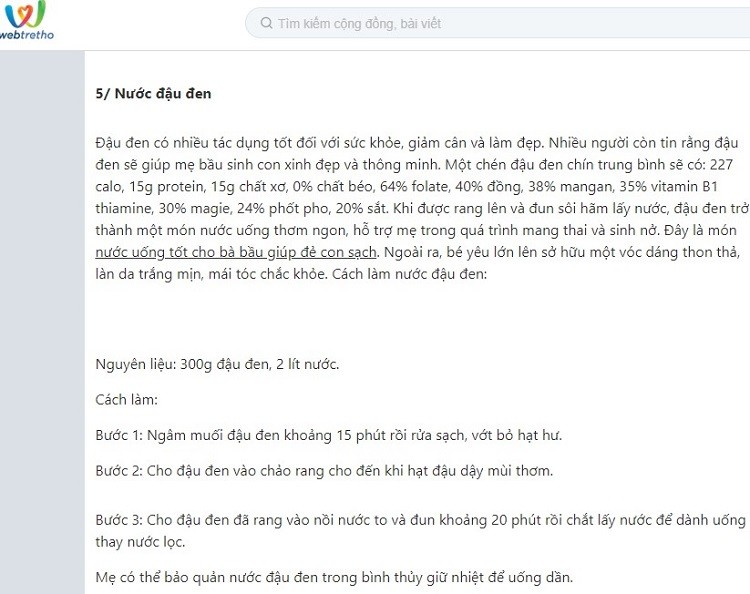 Bà bầu uống nước đậu đen rang được không Bà bầu uống nước đậu đen rang được không