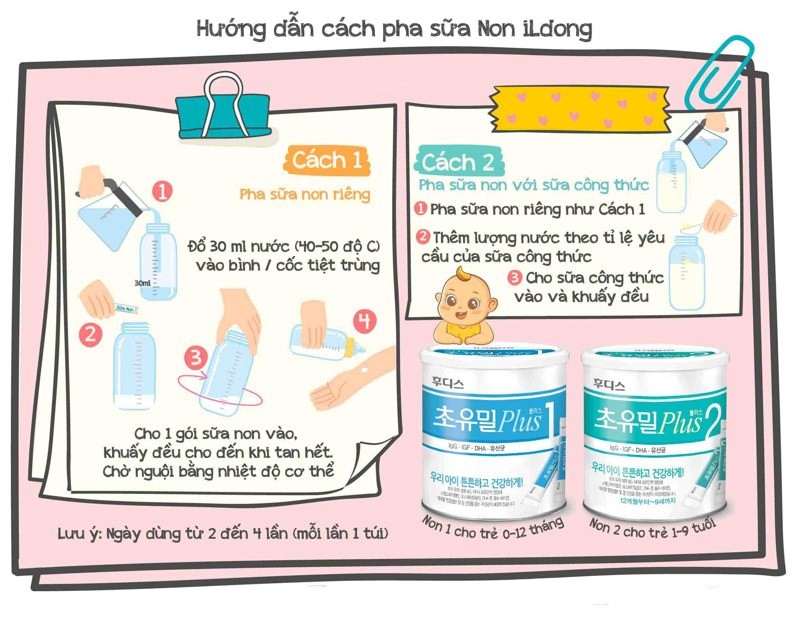 cách dùng sữa non ILdong, sữa non ILdong có cho vào cháo được không, sữa non ILdong giá bao nhiêu