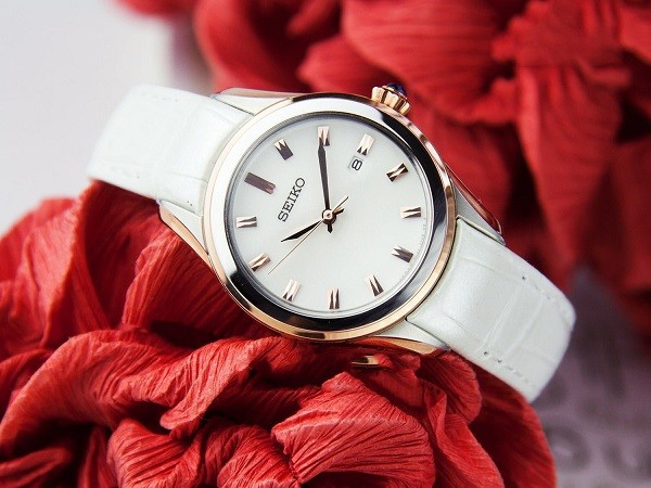 đồng hồ seiko nữ dây da, đồng hồ seiko nữ dây da mặt tròn, đồng hồ seiko nữ dây da mặt vuông