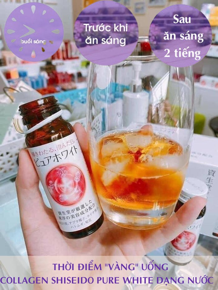 Thời điểm vàng đều uống Collagen Shieseido Pure White dạng nước